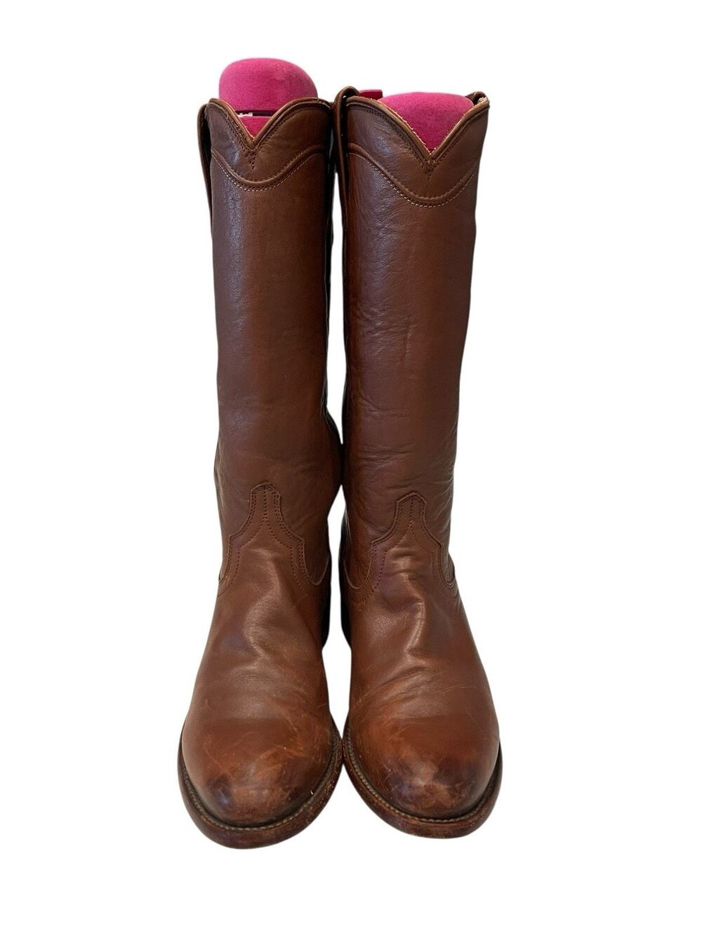Tecovas Boots The Harper Bourbon Calf Leather Cowboy Women's 8B Tall Roper